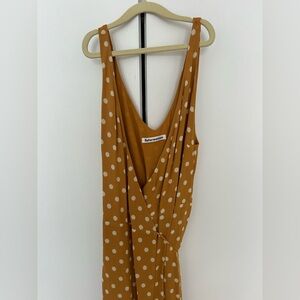 Reformation Mustard Polka Dot Dress